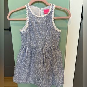 Lilly Pulitzer Girls Dress Size 7 Blue and White